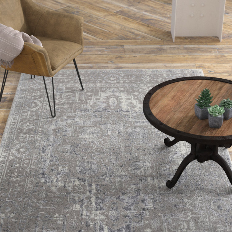 Williston Winchester Floral Gray/White Area Rug & Reviews Wayfair